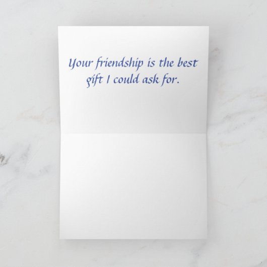 Engel Tekent Paars Blauw Groen "Jij Mijn Vriend"  Feestdagen Kaart (Binnen)