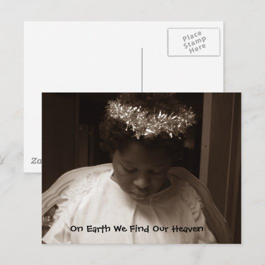 Engel ter wereld briefkaart (Voorkant / Achterkant)