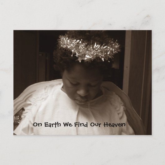 Engel ter wereld briefkaart (Voorkant)