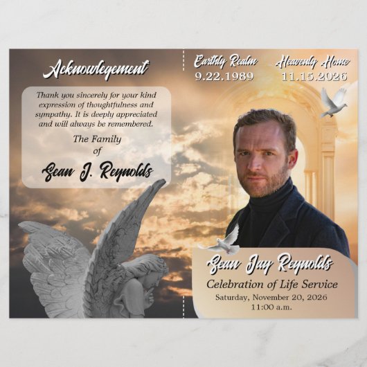 Engel Uitvaartdienst Programma Flyer (Voorkant)