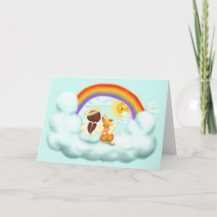 Engel und Hund Feestdagen Kaart