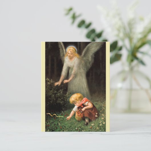 Engel und Mädchen im Wald. Briefkaart (Staand voorkant)