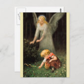 Engel und Mädchen im Wald. Briefkaart (Voorkant / Achterkant)