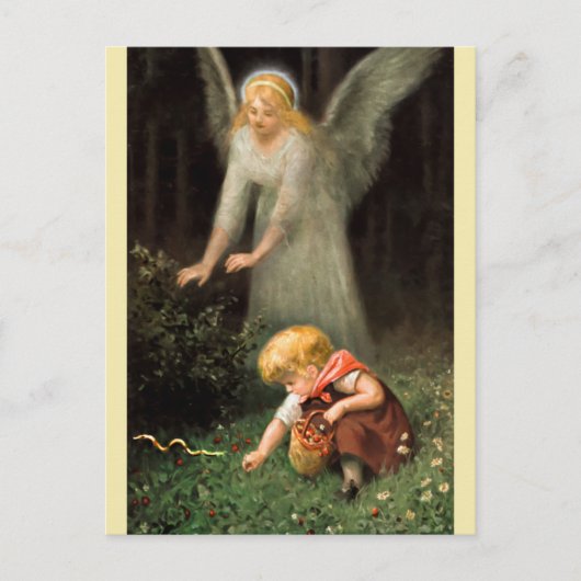 Engel und Mädchen im Wald. Briefkaart (Voorkant)