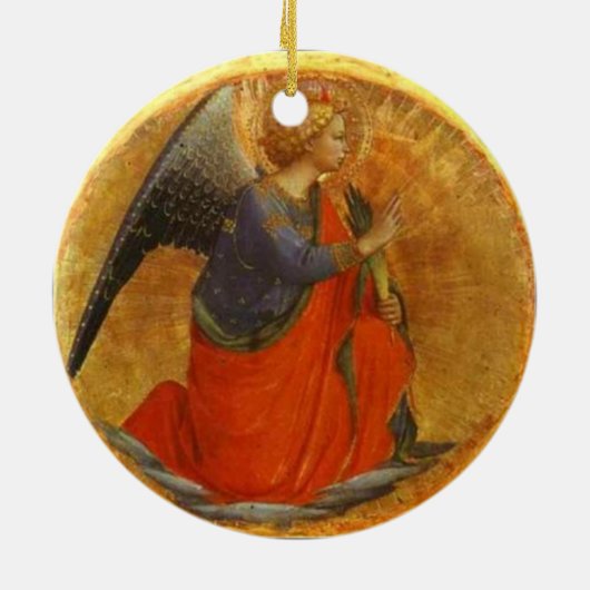 Engel van de Aankondiging Aangepaste datum Keramisch Ornament (Achterkant)