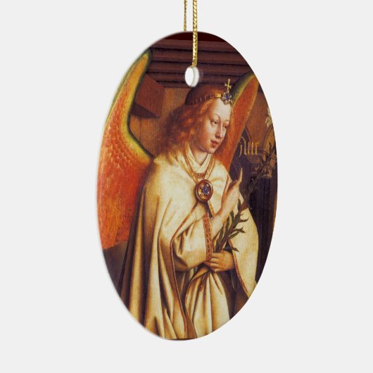 Engel van de aankondiging Rode Kerstmis Keramisch Ornament (Rechts)