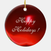 Engel van de aankondiging Rode Kerstmis Keramisch Ornament (Achterkant)