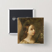 Engel van de aankondiging vierkante button 5,1 cm (Voorkant /achterkant)