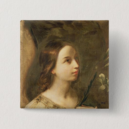 Engel van de aankondiging vierkante button 5,1 cm (Voorkant)
