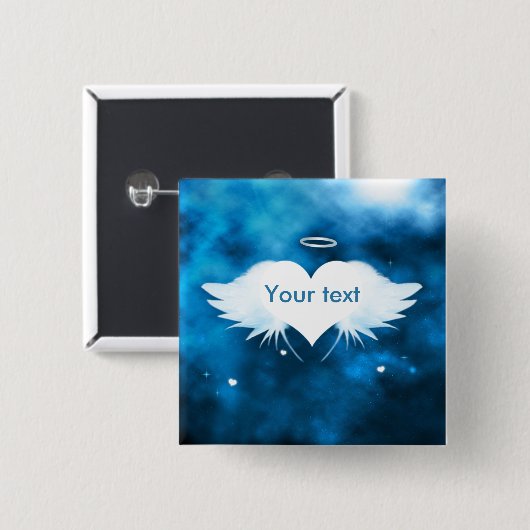 Engel van de Button Pin op het hartplein van 2 inc (Voorkant /achterkant)