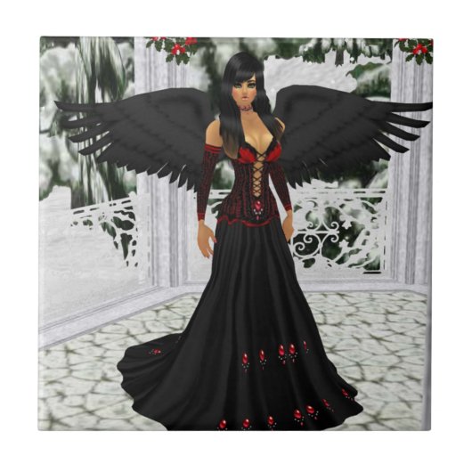 Engel van de donkere tegel tegeltje (Voorkant)