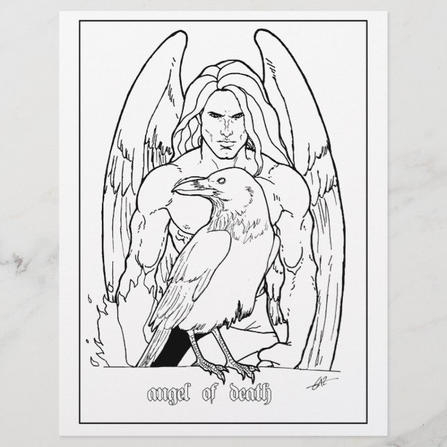 Engel van de Dood - Kleurplaat. (Voorkant)
