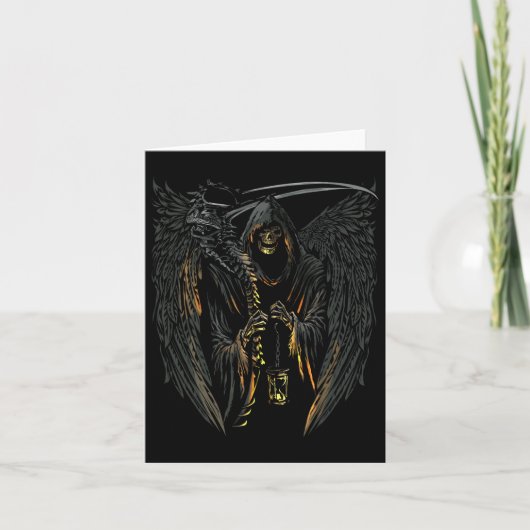 Engel van de doodgrim Reaper Scary Halloween Occul Kaart (Voorkant)