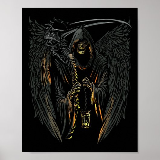 Engel van de doodgrim Reaper Scary Halloween Occul Poster (Voorkant)