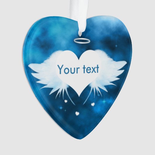 Engel van de Heart Acrylic Heart Ornament (voorkant)
