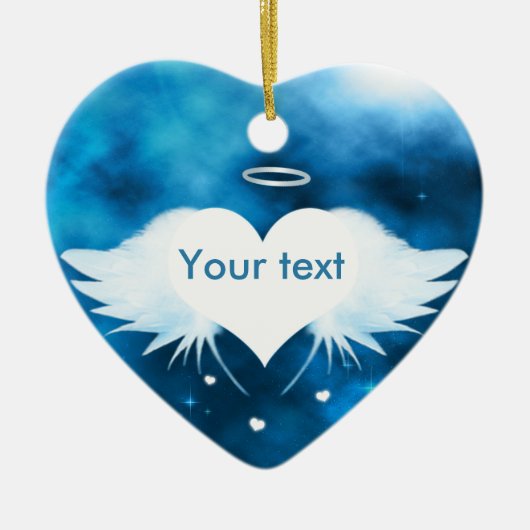 Engel van de Heart Ceramic Heart Ornament (Voorkant)