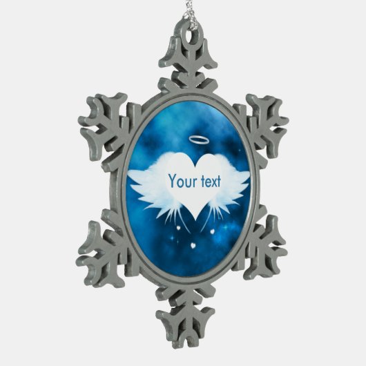 Engel van de Heart Pewter Snowflake Ornament (Links)