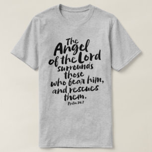 Engel van de Heer redt Psalm 34:7 Bijbelvers T-shirt
