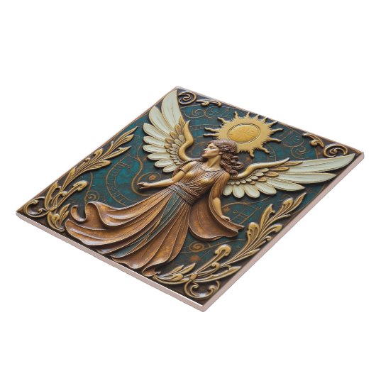 Engel van de herfstzon tegeltje (Zijkant)