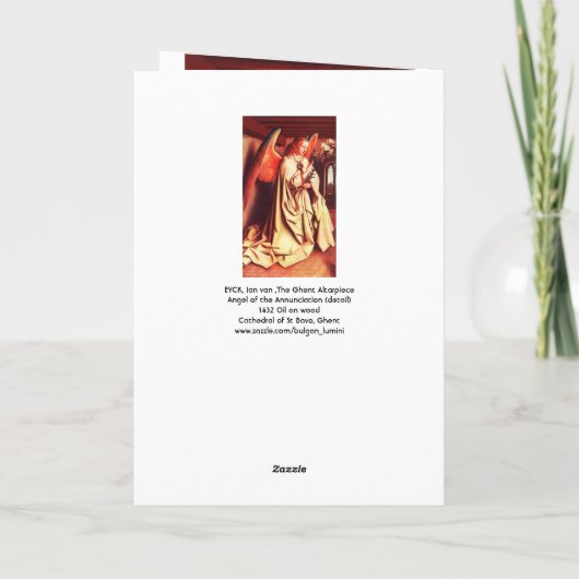 Engel van de kerstgroeten van de aankondiging (Achterkant)