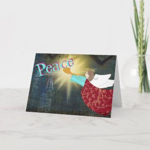 Engel van de Kerstkaart van de Vrede Feestdagen Kaart