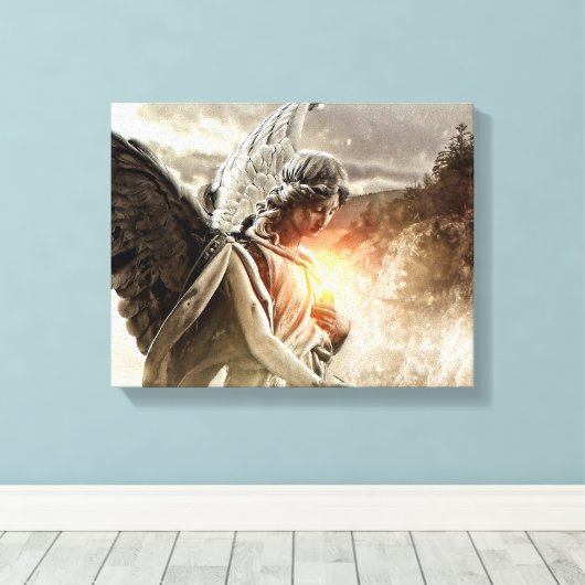 Engel van de pech canvas afdruk (Insitu (Houten vloer))