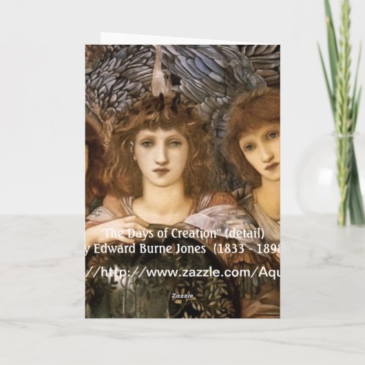 Engel van de schepping door William Burne-Jones Feestdagen Kaart (Achterkant)