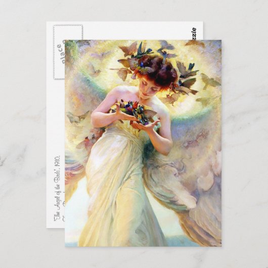 Engel van de vogels briefkaart (Voorkant / Achterkant)