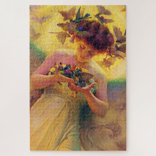“Engel van de Vogels” door Franz Dvorak Legpuzzel (Verticaal)