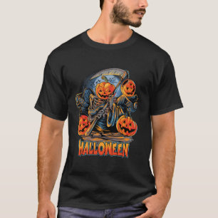 engel van doodhalloween pompoenkop met kraai  t-shirt