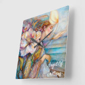 Engel van emoties turquoise wandklok (Hoek)