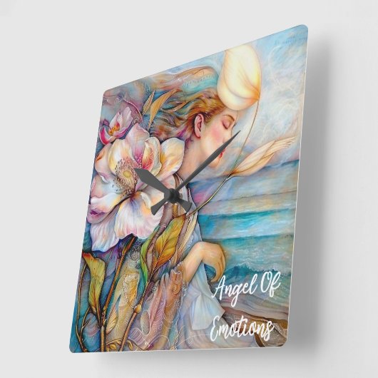 Engel van emoties turquoise wandklok (Hoek)