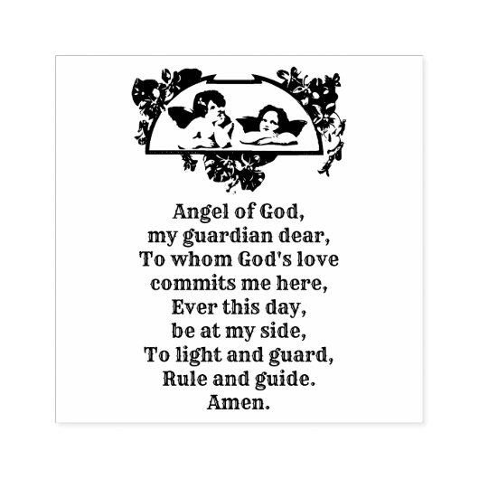 Engel van God Katholiek Religieus Gebed Rubberstempel (Afrduk)