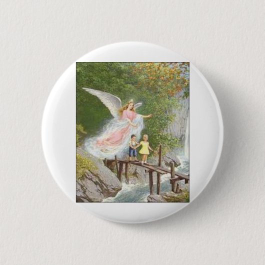 Engel van God, mijn voogd. Ronde Button 5,7 Cm (Voorkant)