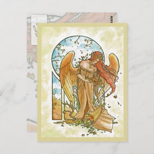 Engel van het Briefkaart van de herfst (Voorkant / Achterkant)