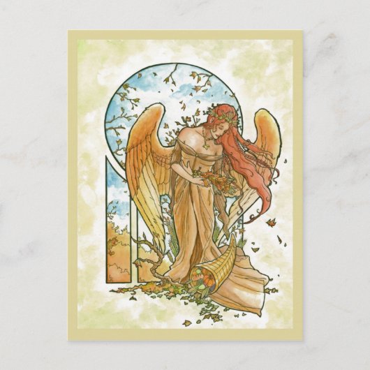 Engel van het Briefkaart van de herfst (Voorkant)