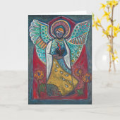 Engel van het Gebroken Hart Rouwkaart Kaart (Gele Bloem)