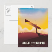 Engel van het Noorden Vintage-reisposter. Briefkaart (Voorkant / Achterkant)