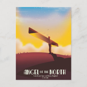 Engel van het Noorden Vintage-reisposter. Briefkaart