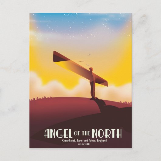 Engel van het Noorden Vintage-reisposter. Briefkaart (Voorkant)