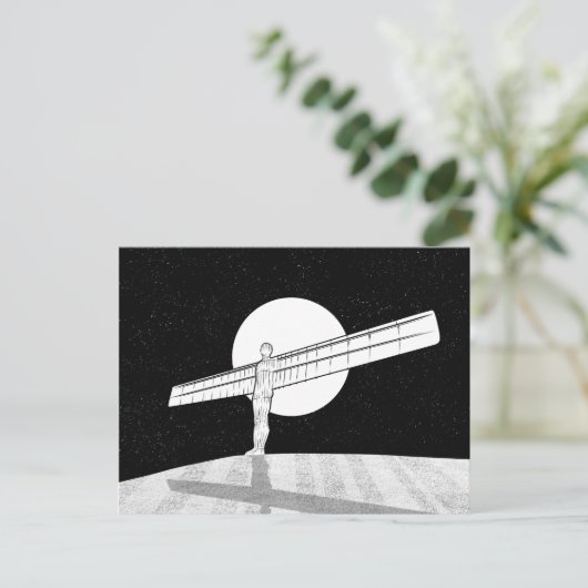 Engel van het Noordzwart en wit Briefkaart (Staand voorkant)