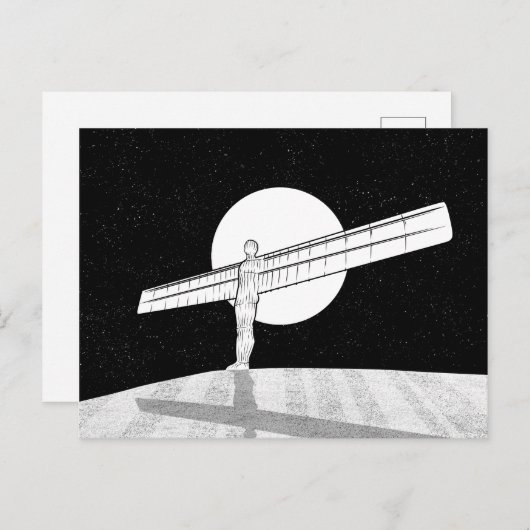Engel van het Noordzwart en wit Briefkaart (Voorkant / Achterkant)