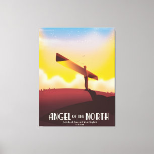 Engel van het poster van de Noord-Vintage. Canvas Afdruk