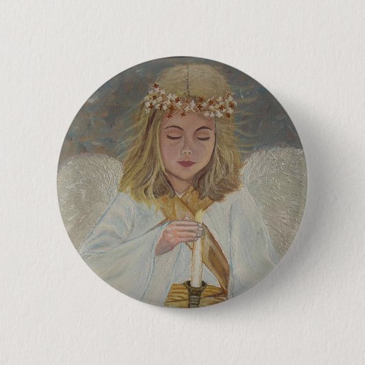 Engel van licht ronde button 5,7 cm (Voorkant)