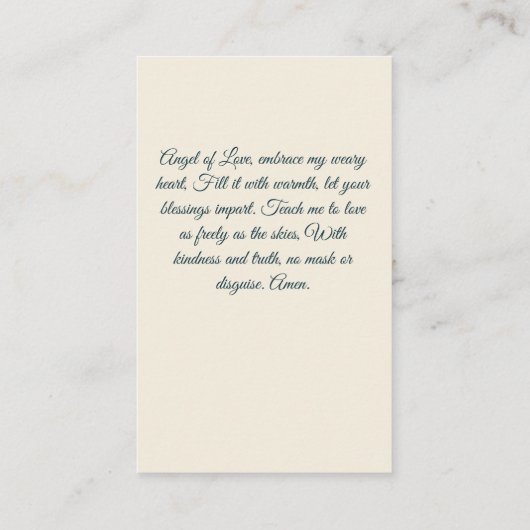 Engel van Liefde Gebed Kaart Visitekaartje (Achterkant)