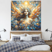 Engel van mijn stretched canvas Print (Insitu (Slaapkamer))