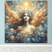 Engel van mijn stretched canvas Print (Insitu (Houten vloer))