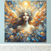 Engel van mijn stretched canvas Print (Insitu (Houten vloer))