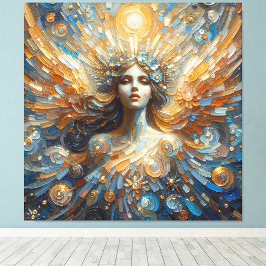 Engel van mijn stretched canvas Print (Insitu (Houten vloer))