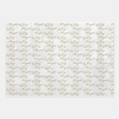 Engel van vreugde Elegant Goud Witte Parels & Kant Inpakpapier Vel (Voorkant 3)